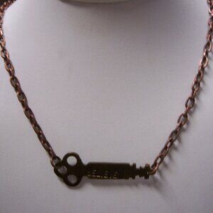 The Giving Key Necklace - BELEIVE Key  25in chain